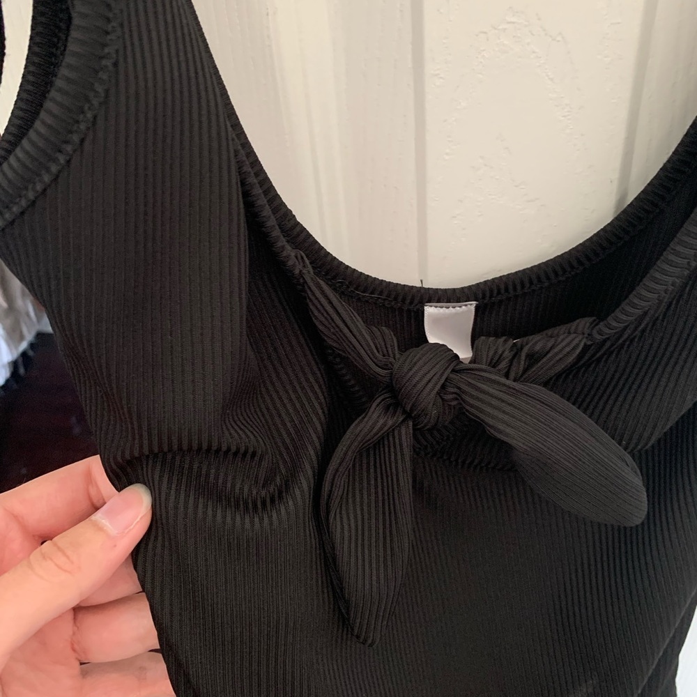 Black Ribbed Bodysuit - Picture 4 of 5